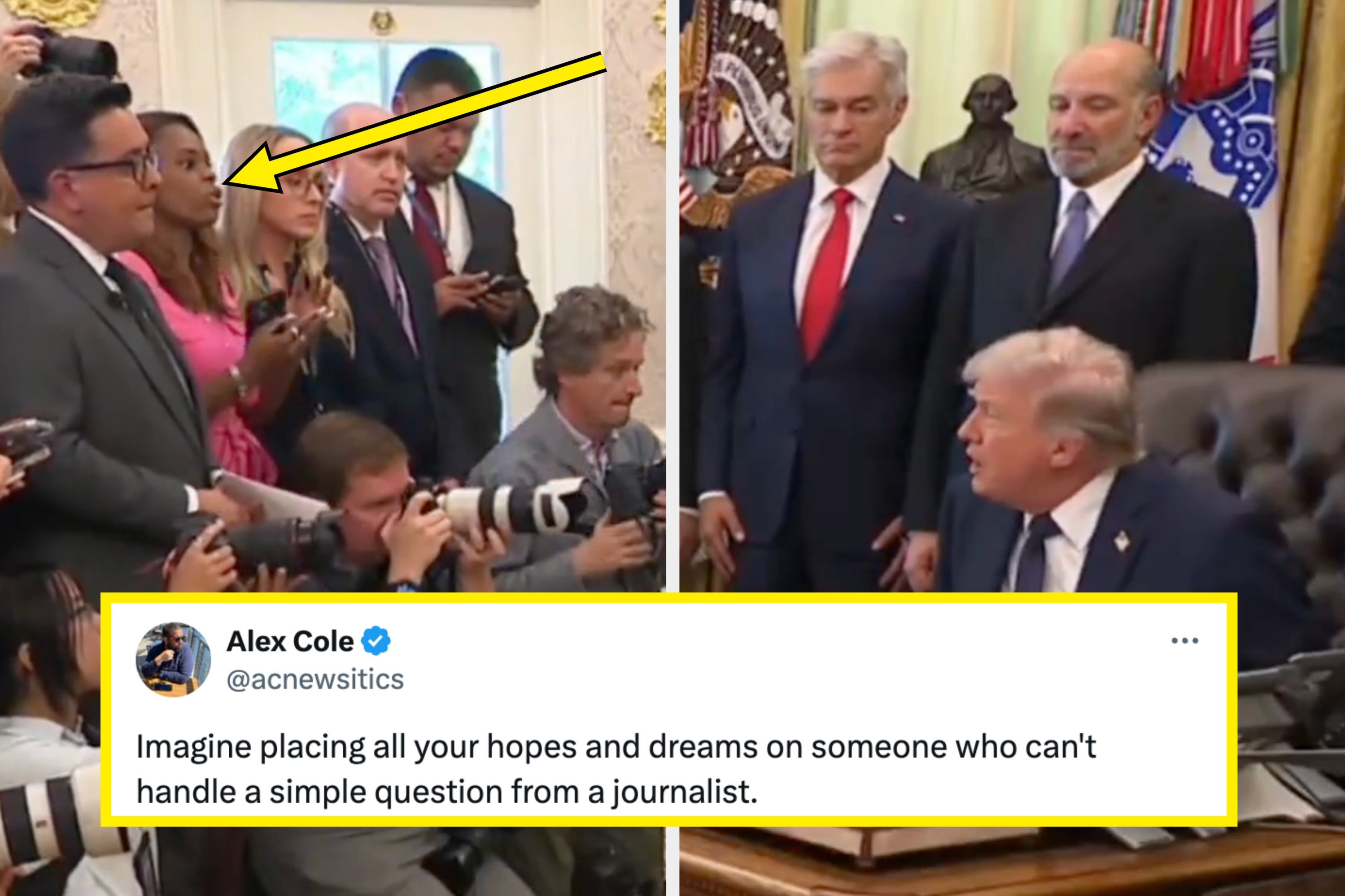 Photographers and journalists with cameras capturing an event indoors, focused on a speaker outside the frame