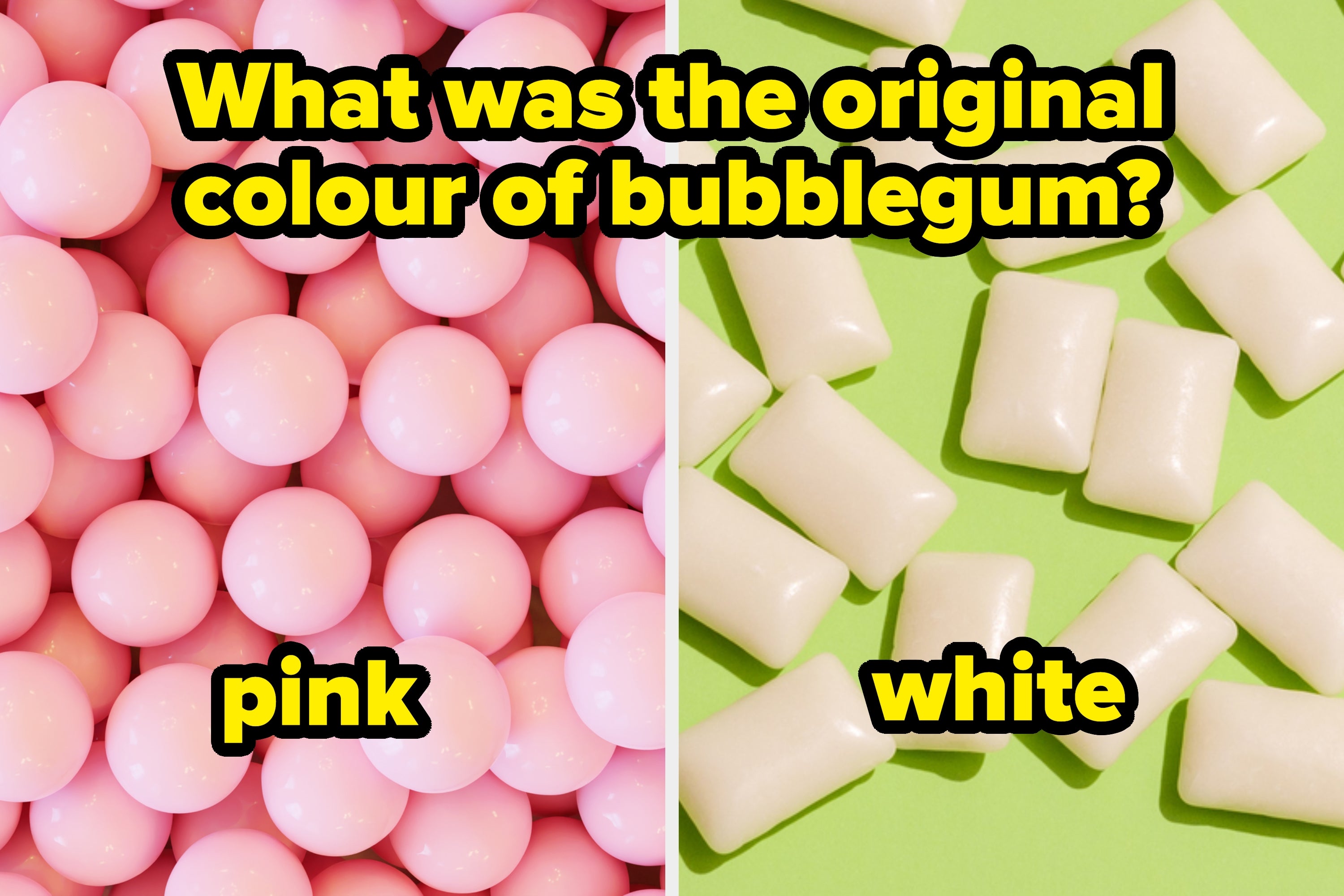 Assorted gum and candy packs with a highlighted game selection interface showing "Chews," "Juicy Fruit," and "Hubba Bubba," with "Orbit" marked wrong