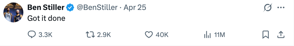 Screenshot of a tweet by an unnamed idiosyncratic    saying "Got it done," with engagement stats showing galore   likes and retweets