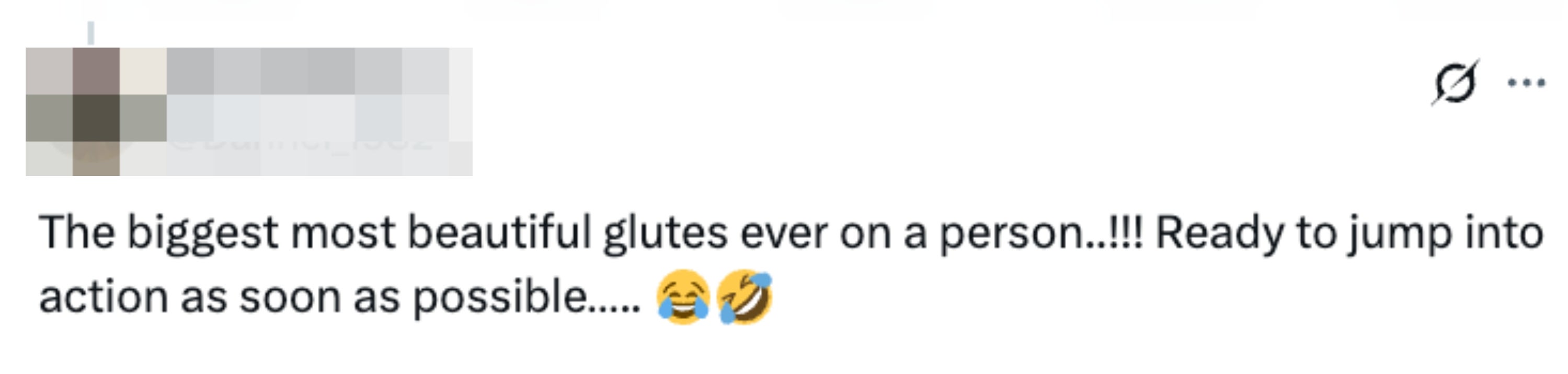 Tweet av DammitDanny som fleiper om å ha attraktive setemuskler, og sier at de er klare for action, med leende emojier