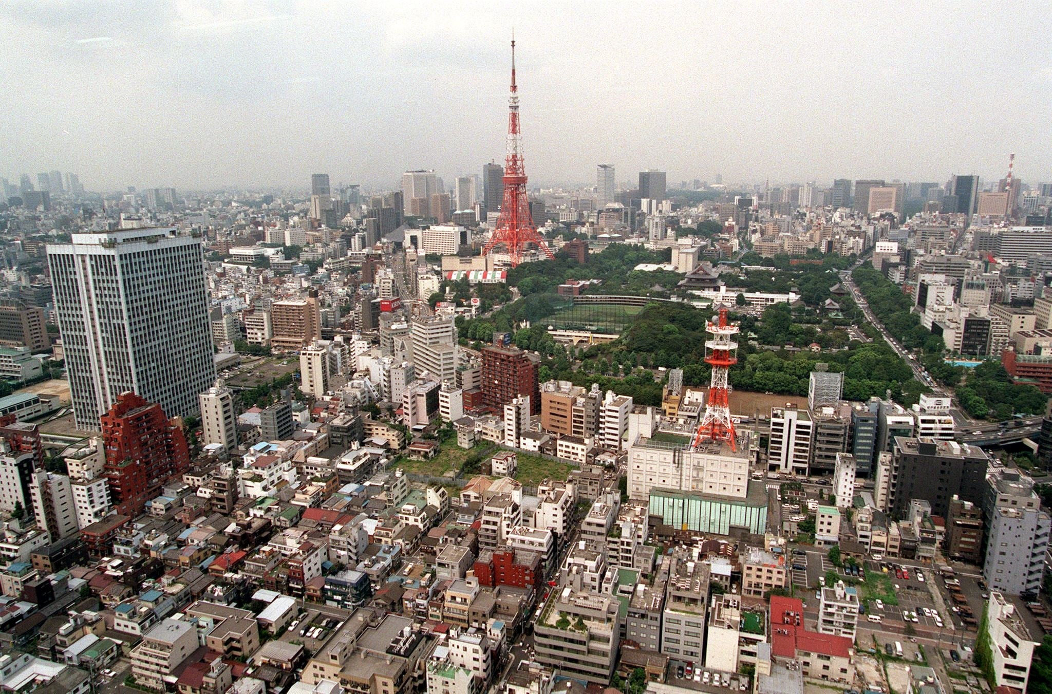 Tokyo cityscape with Tokyo Tower and sprawling municipality  scenery  successful  view