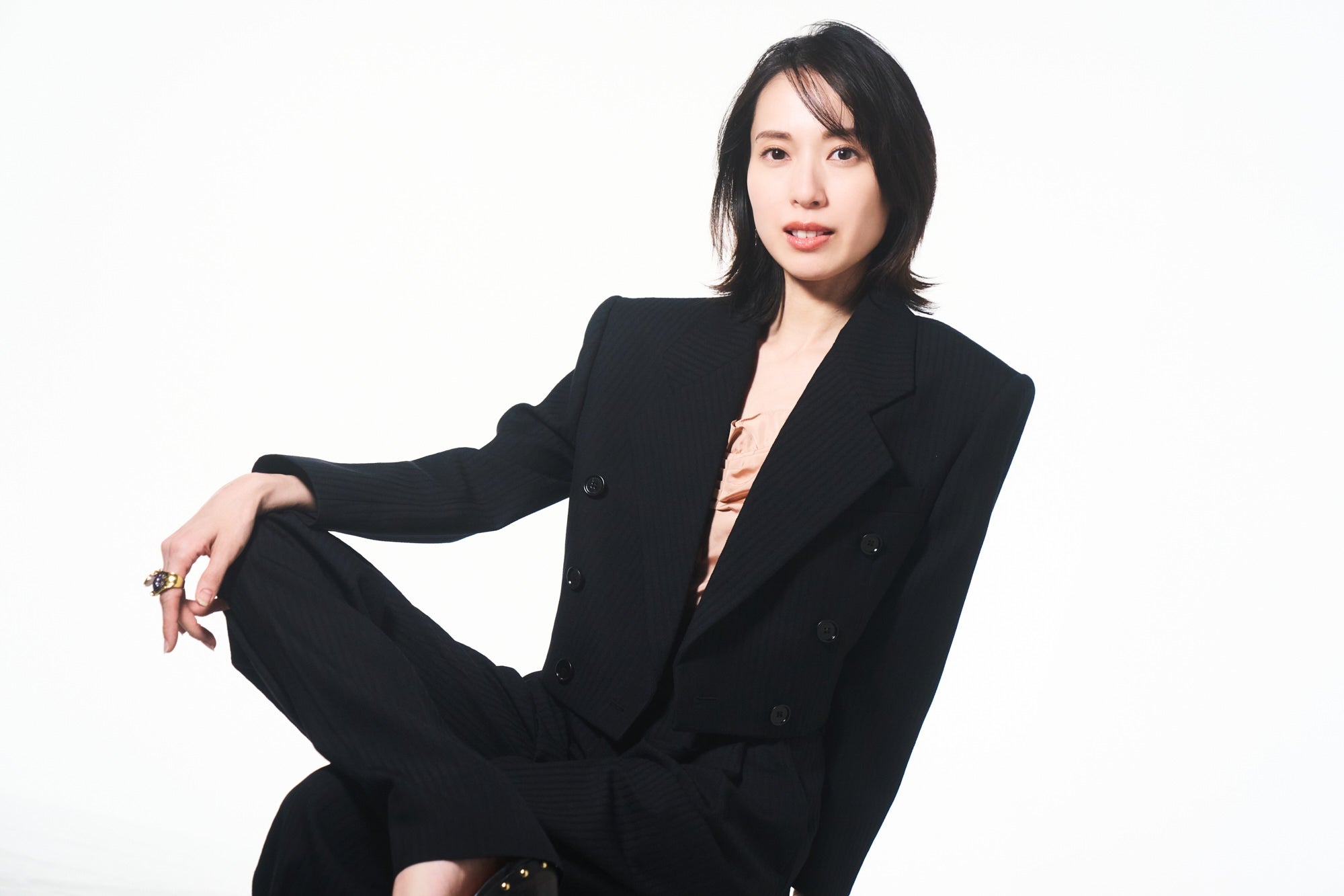 取材に応じる戸田恵梨香さん（Photo by 黒羽政士）