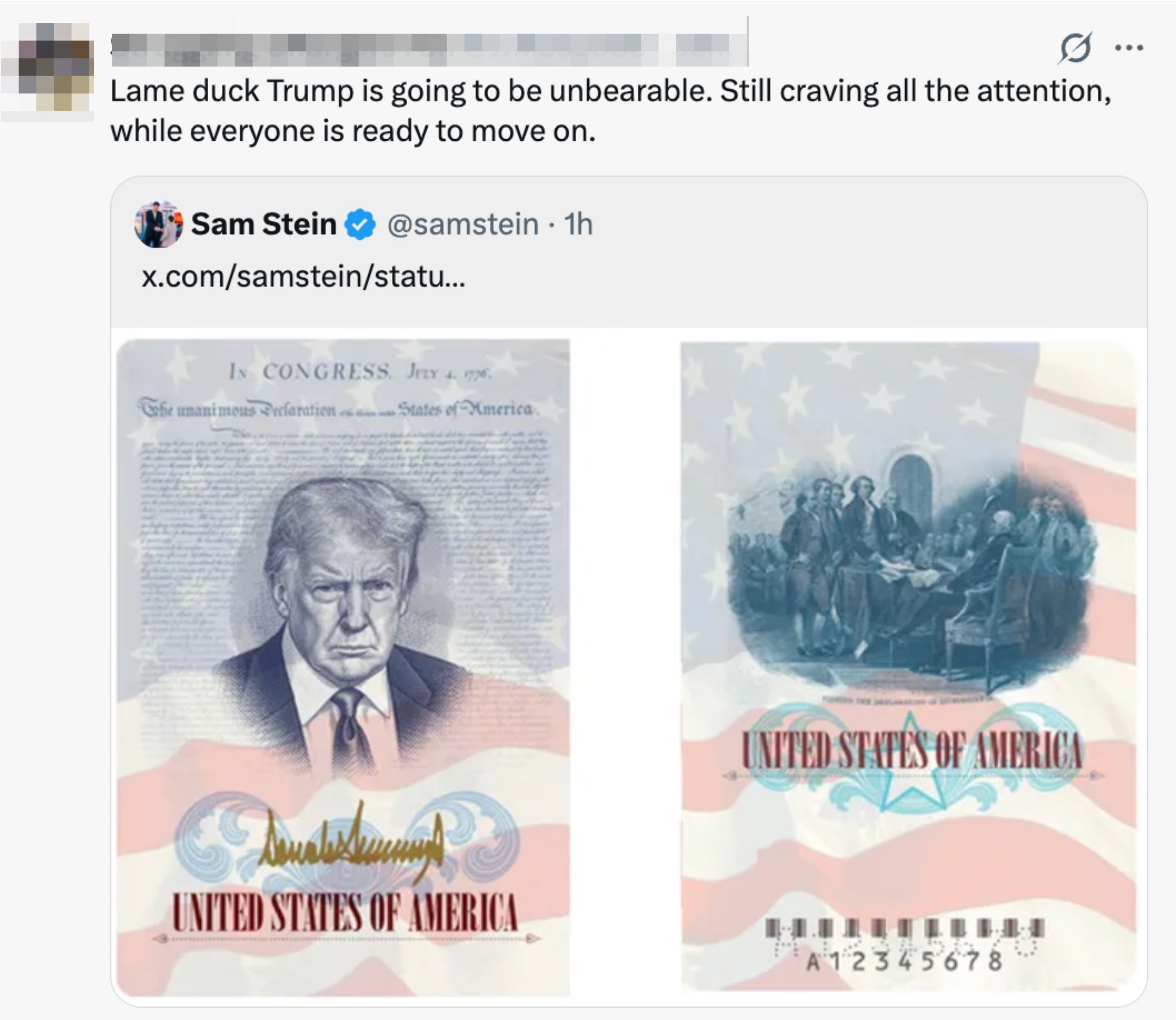 Tweet som kritiserer Trump inneholder endrede bilder av valuta med Trumps portrett- og regjeringsscener