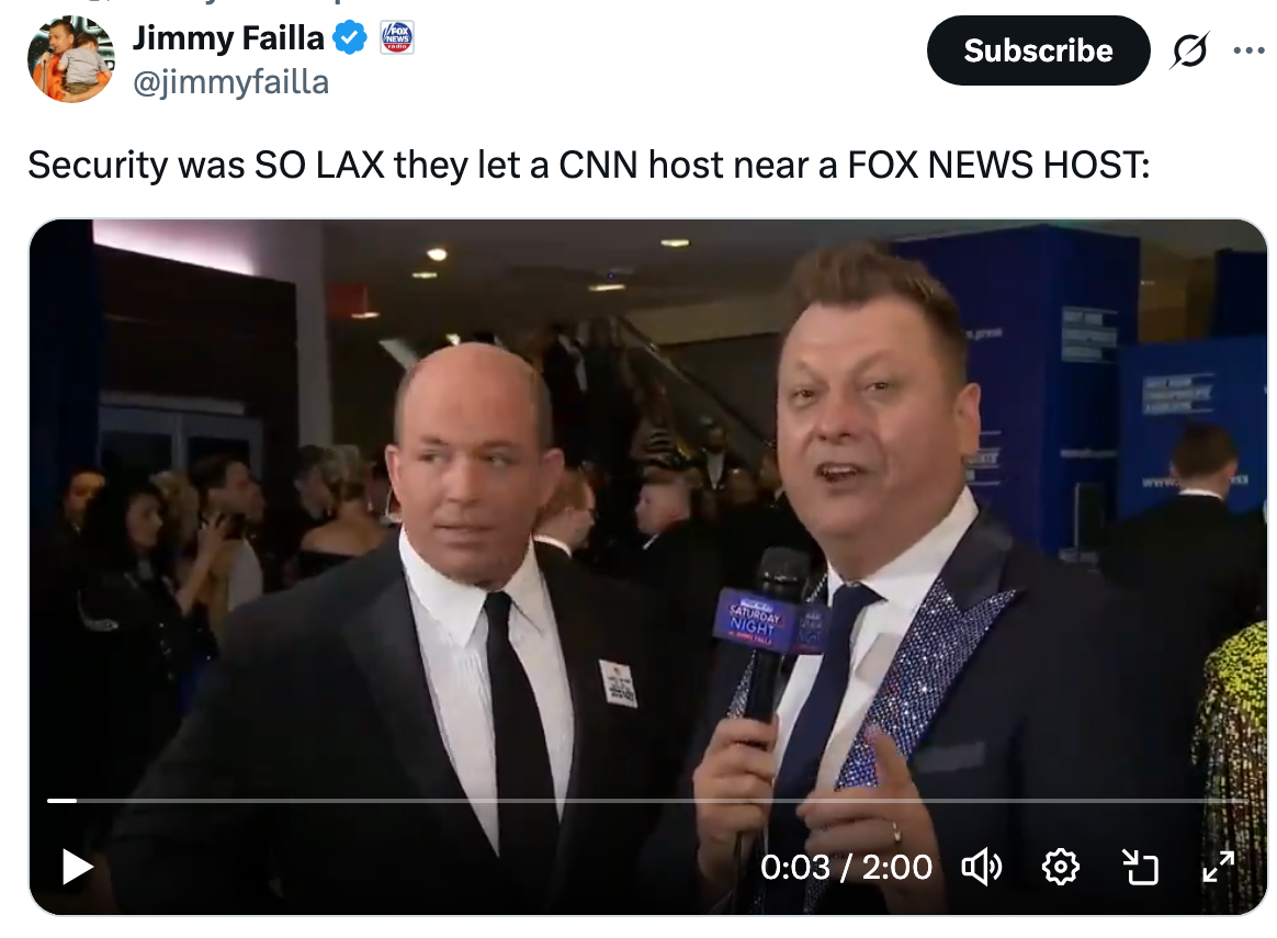 Two men astatine  an event, 1  successful  a suit   and different  successful  a suit   with a sparkling lapel, look  to beryllium  hosting oregon  reporting