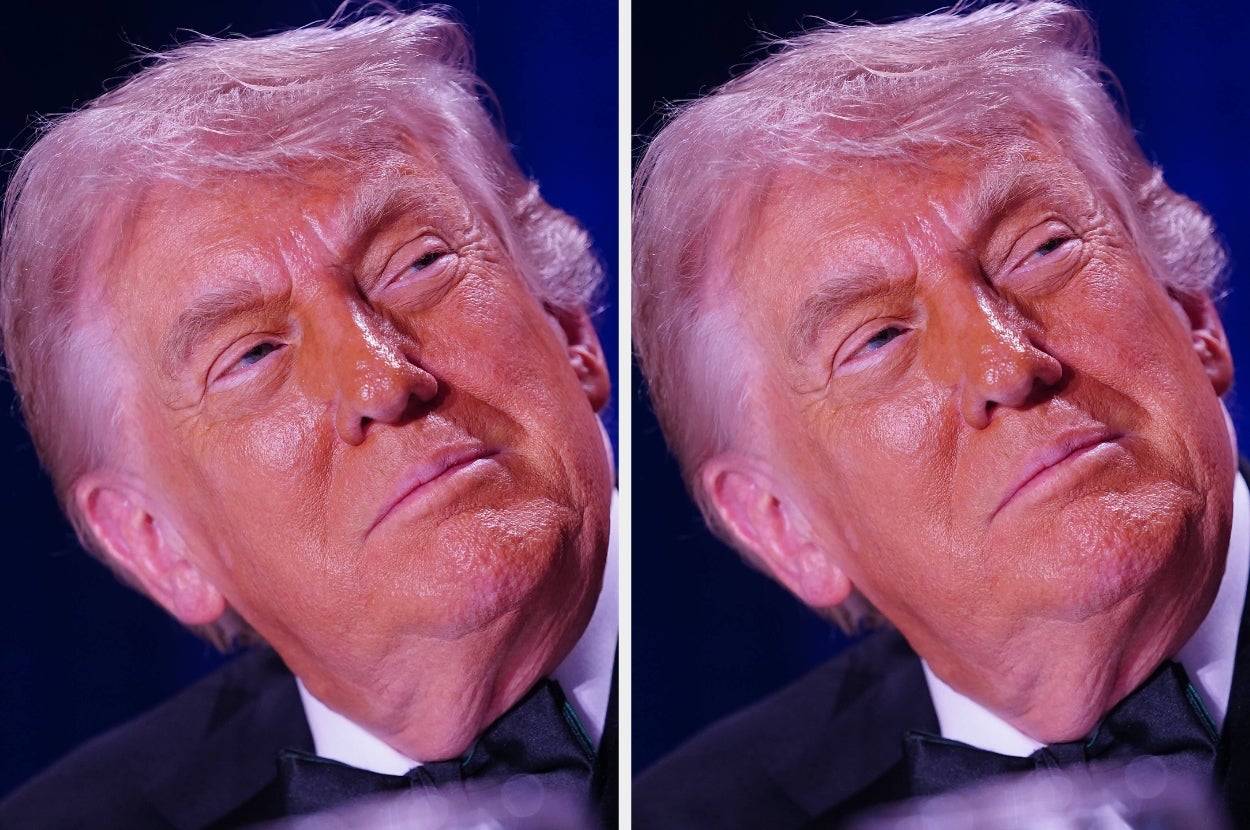 A person wearing formal attire, shown in two side-by-side headshots with a similar expression