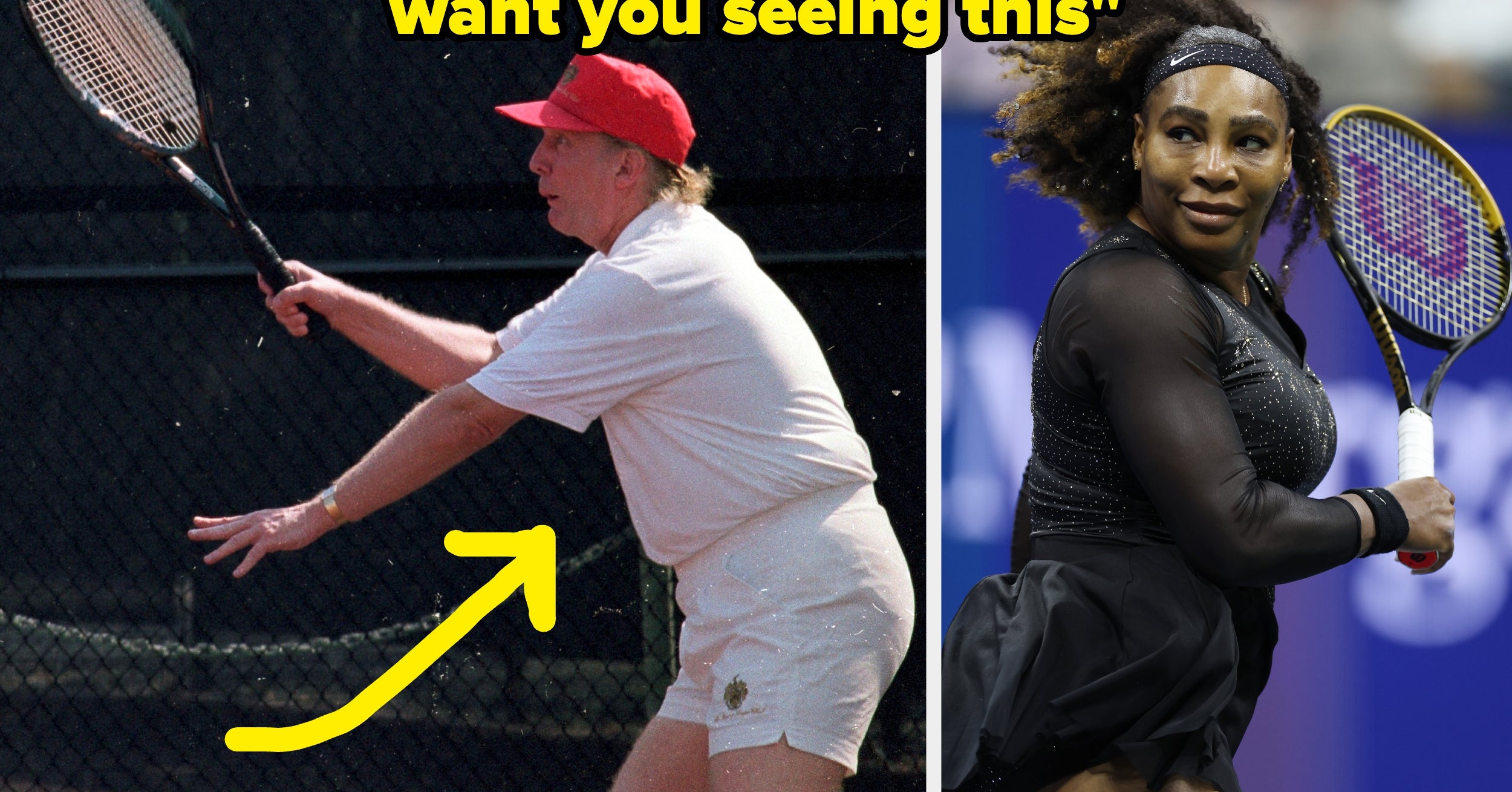 "Mainstream Media Does NOT Want You Seeing This": This Resurfaced Video Of Trump Playing Tennis With Serena Williams Is Going Viral For The Weirdest Reason