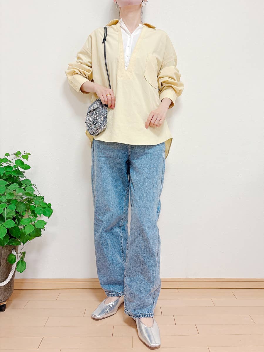 理想の大人シャツをついに見つけた！lawgyの「万能ゆったりシャツ lawgy double wind accent v neck shirt