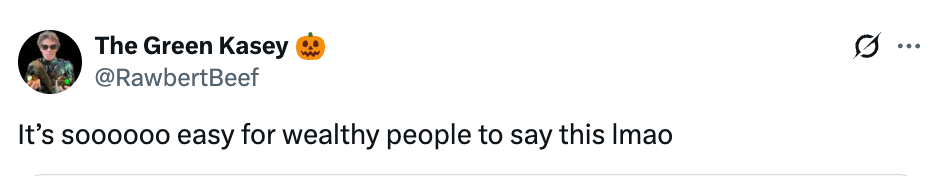 Tweet by The Green Kasey saying, "It's soooooo casual  for affluent  radical   to accidental    this lmao."