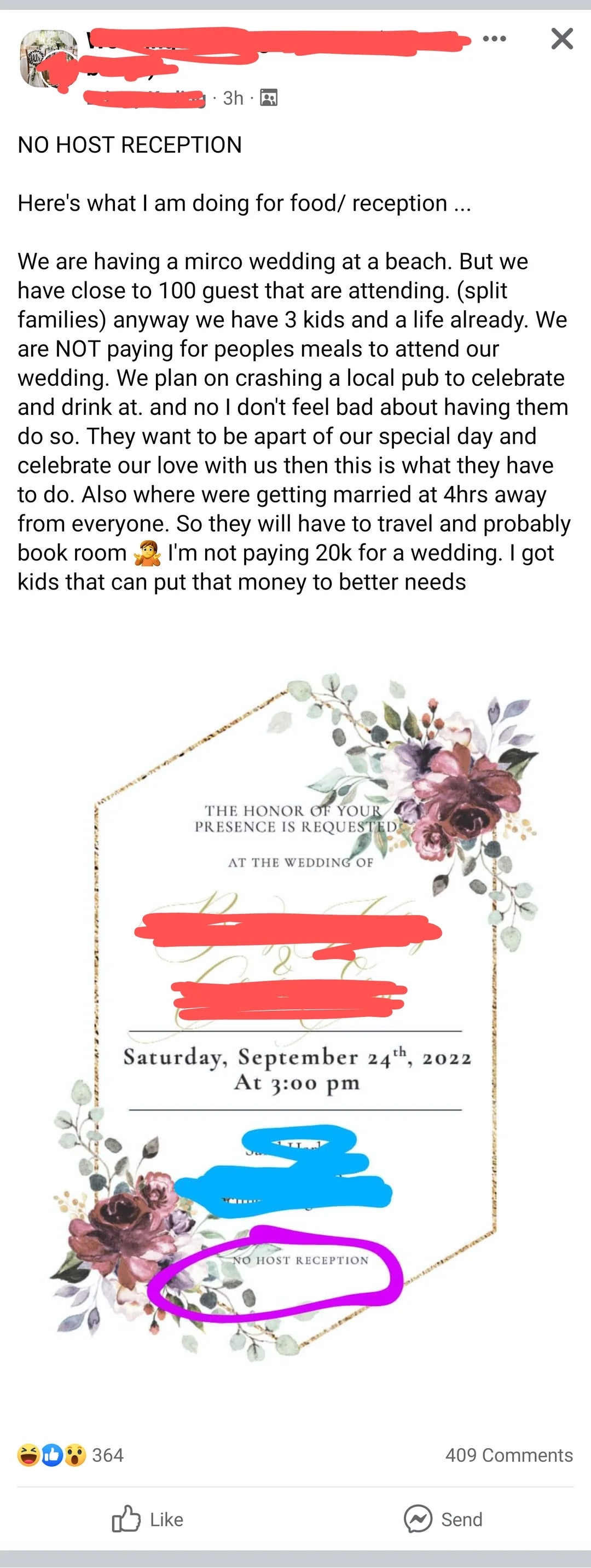  A household  is having a tiny  wedding astatine  a formation  with 10  guests. They're not providing other  nutrient  oregon  intoxicant  and stress  minimal necessity owed  to fiscal  priorities