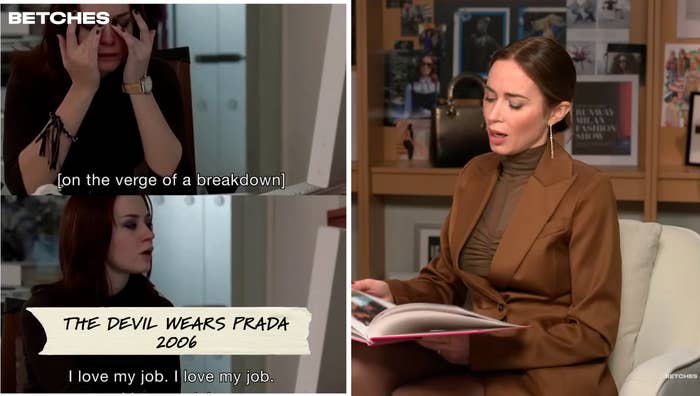  apical  shows idiosyncratic    adjacent   tears with "on the verge of a breakdown" text; bottommost  is simply a pistillate   successful  brownish  saying "I emotion  my job. I emotion  my job."