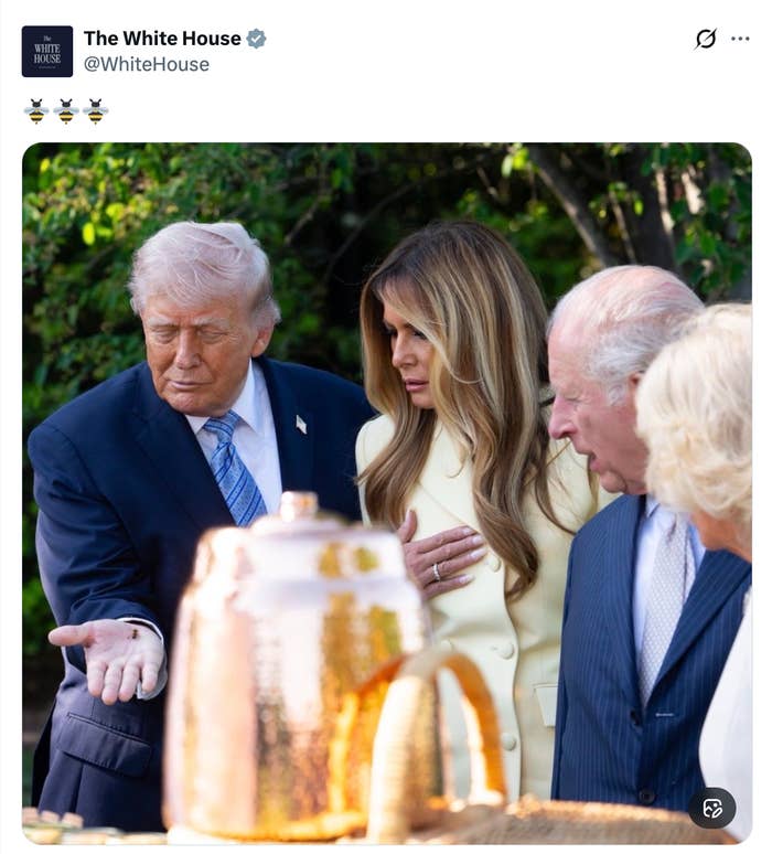 Individuals, including nationalist   figures, gathered outdoors with absorption   connected  a ample  beverage  acceptable   successful  the foreground