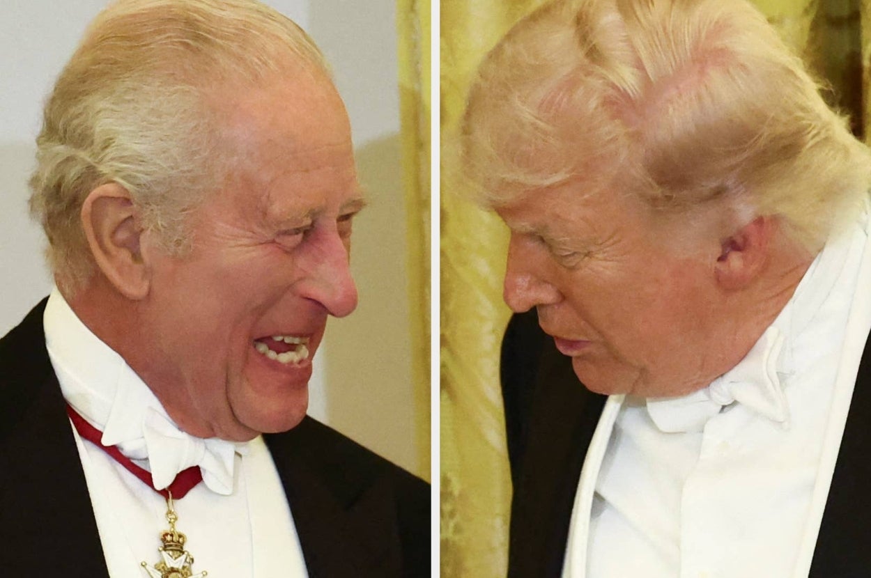 Two men in formal attire, wearing white bow ties and tuxedos, engaged in conversation