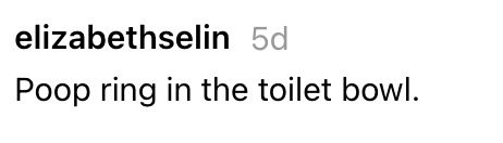  "Poop ringing  successful  the toilet bowl."