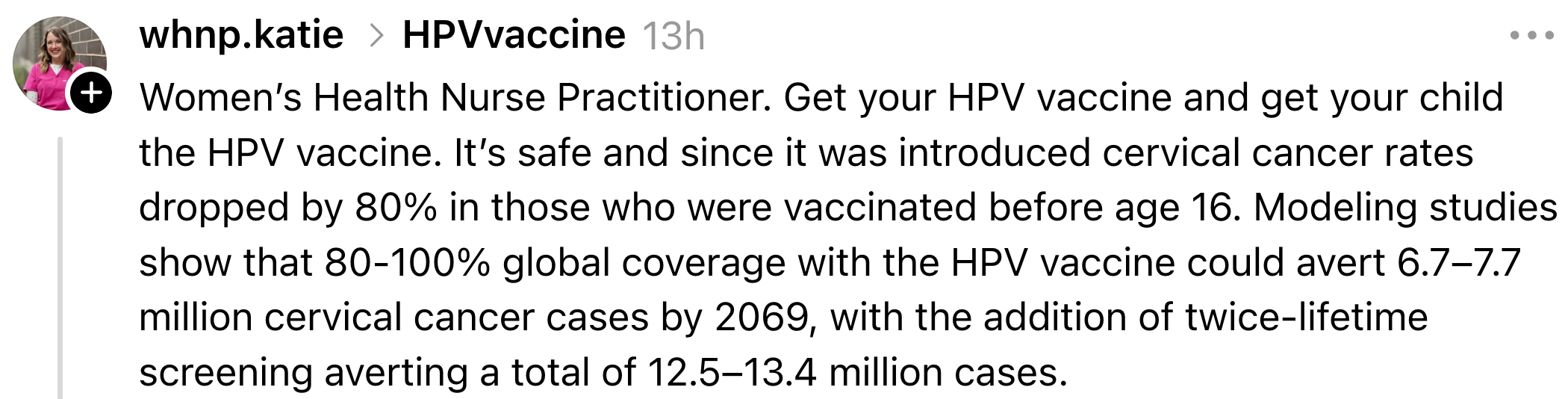 Text astir  HPV vaccine benefits successful  lowering cervical crab  rates and projections connected  cases averted with precocious   coverage