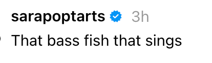 Instagram station  by idiosyncratic    "sarapoptarts," captioned "That bass food  that sings," posted 3 hours ago