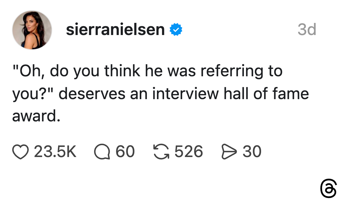 Sierra Nielsens innlegg antyder humoristisk uttrykket