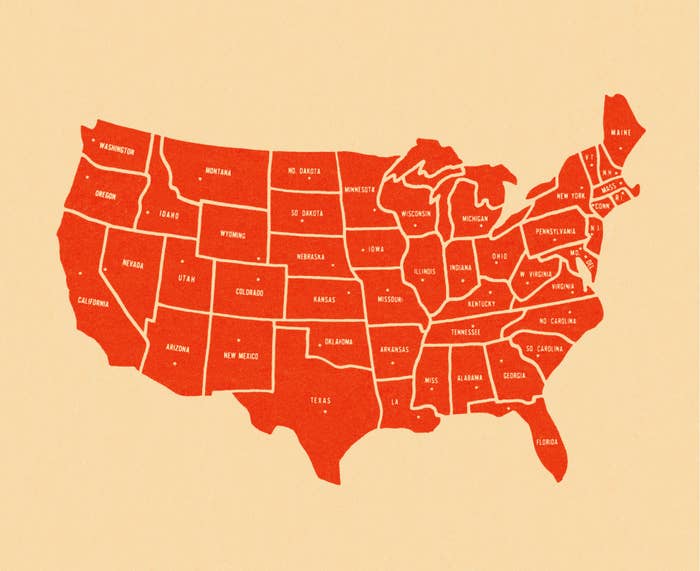 U.S. representation  illustration with authorities   boundaries labeled, showing each  50 states