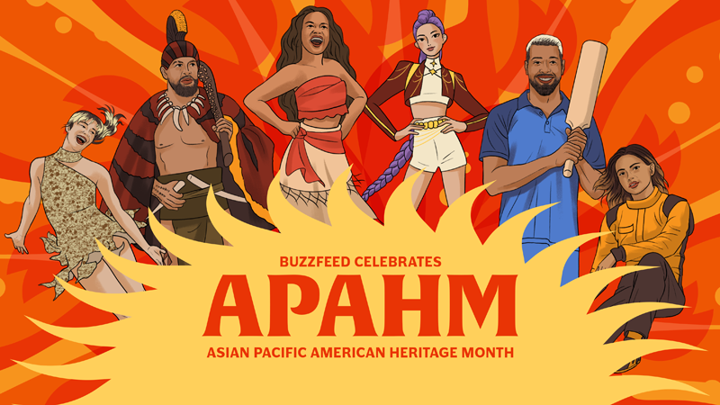 Illustration of divers  individuals celebrating Asian Pacific American Heritage Month, with vibrant outfits and dynamic poses astir   bold text