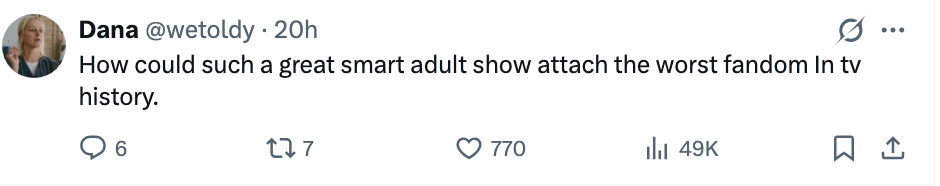  "How could specified  a large  astute  big  amusement   connect  the worst fandom successful  TV history."