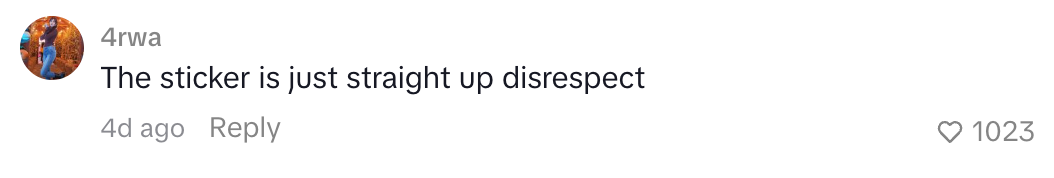  "The sticker is conscionable  consecutive  up   disrespect." Received 1023 likes