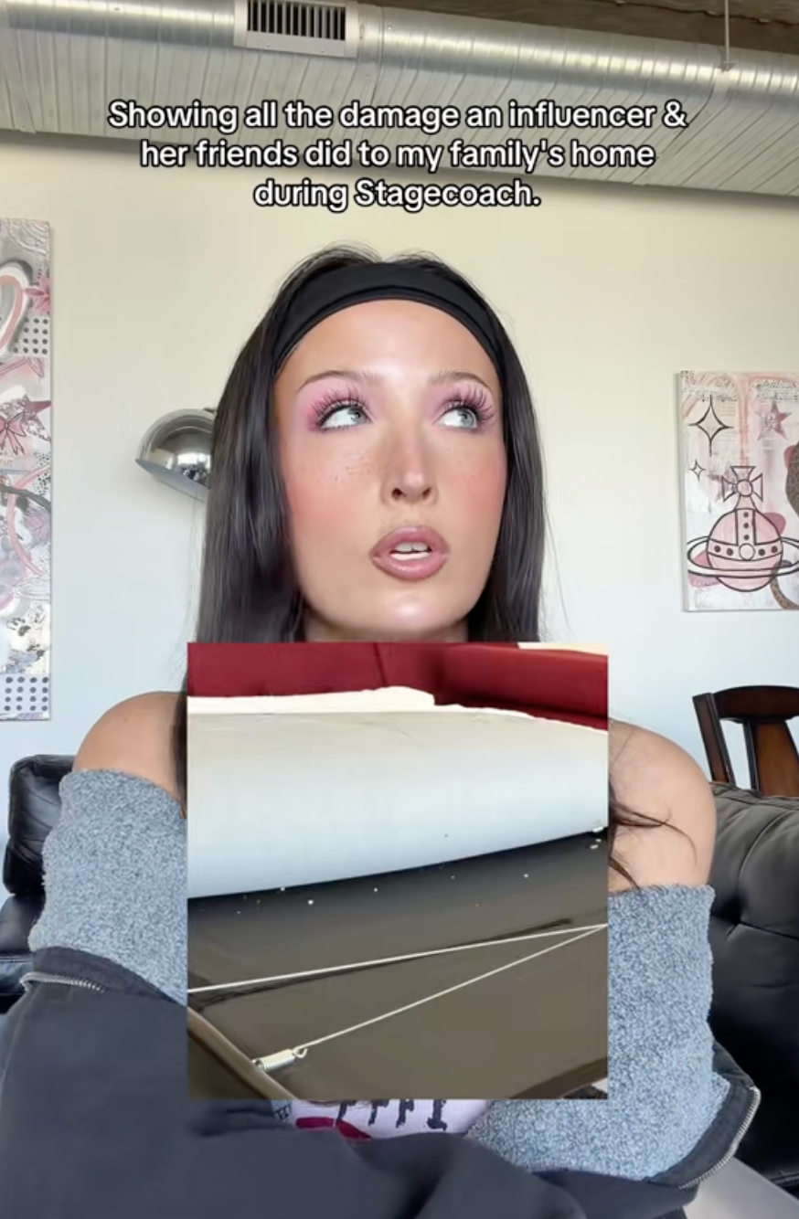 Person discussing harm  to their location  caused by an influencer and friends during Stagecoach