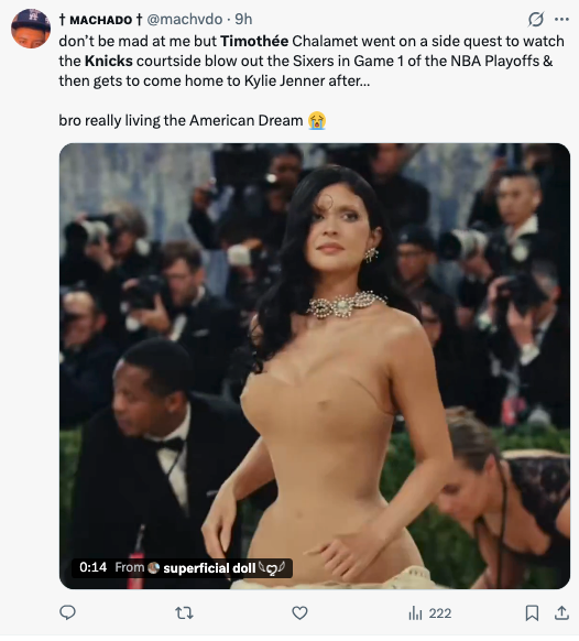 Timothée Chalamet astatine  an lawsuit   successful  stylish attire. Person comments connected  his courtside NBA quality  and transportation  to Kylie Jenner