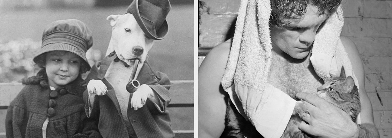 34 Hilarious And Wholesome Vintage Photos Of People With Their Pets That Prove Some Things Never Change