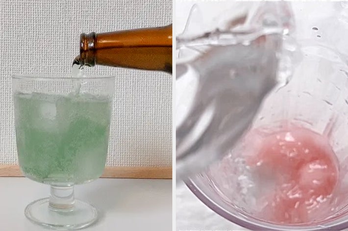 左は 「Ｃａｆｅ＆Ｍｅａｌ ＭＵＪＩ メロンソーダ」、右は「水に溶かす ソルティアセロラ」。