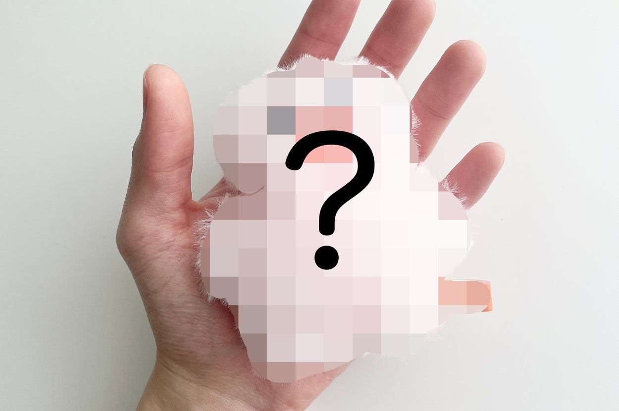 人が手にぬいぐるみを持っているが、詳細はぼかされています。