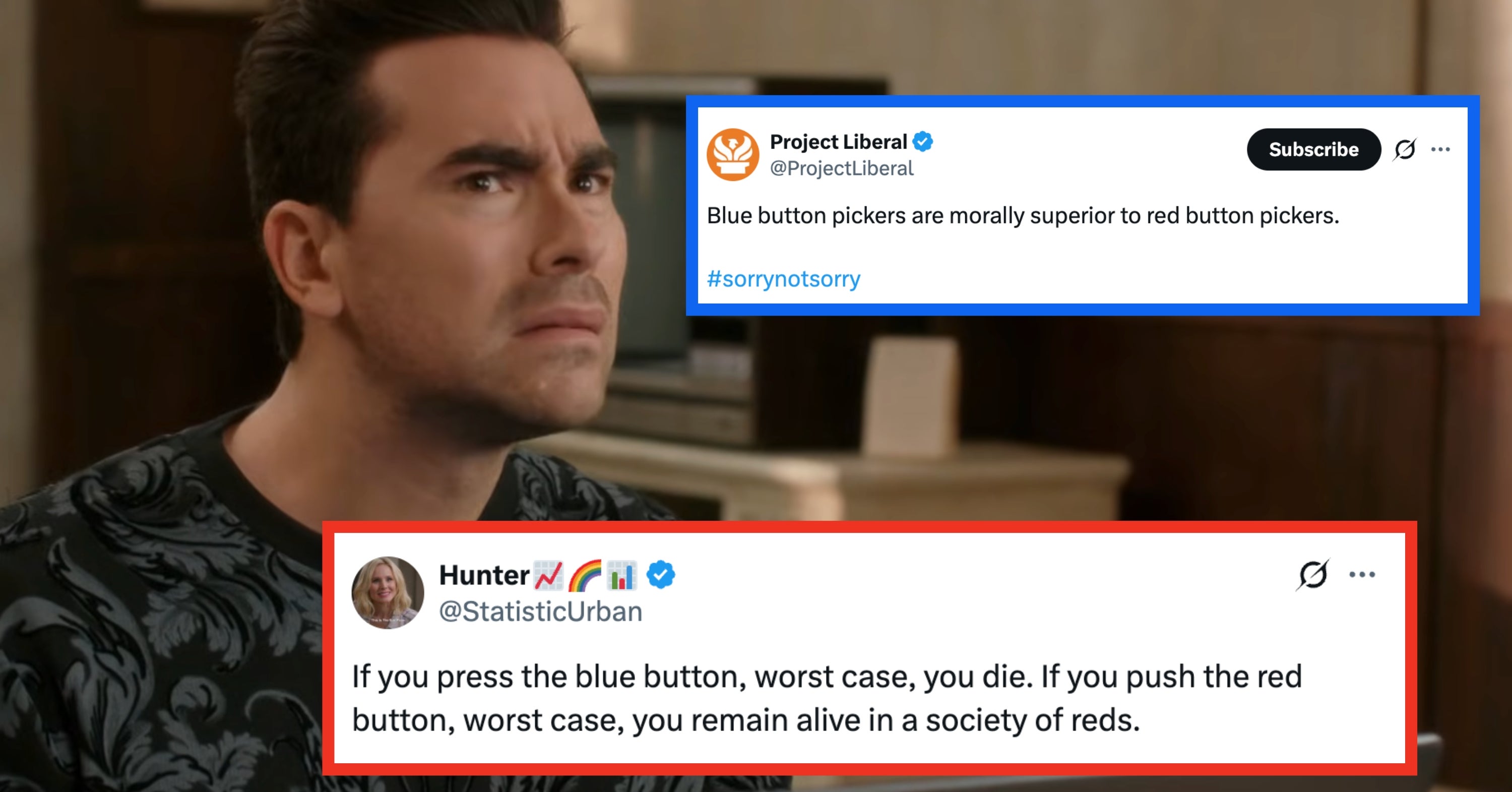 The Red Button Vs. Blue Button Debate Has Everyone Choosing Sides, And Honestly, Your Choice Says More About You Than You Think