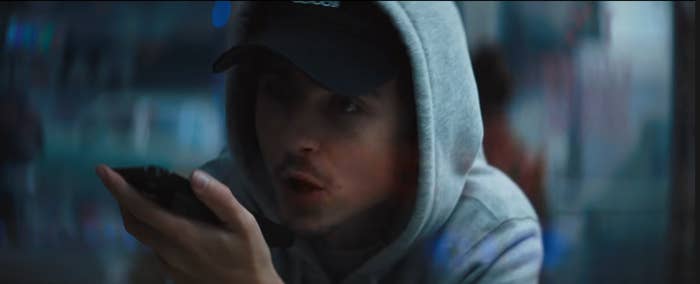 Timothée Chalamet on speaker phone