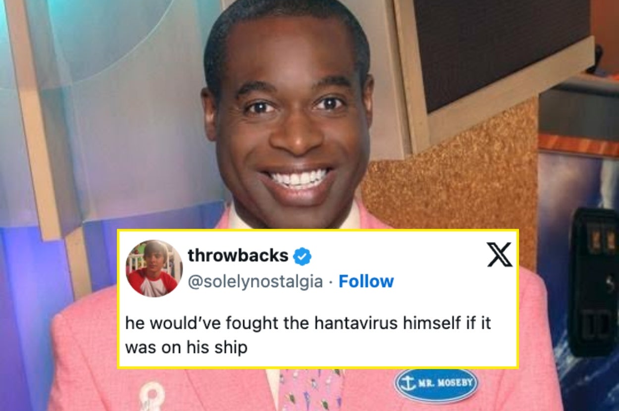 Person smiling, dressed in a formal suit. Superimposed text: "He would've fought the hantavirus himself if it was on his ship."
