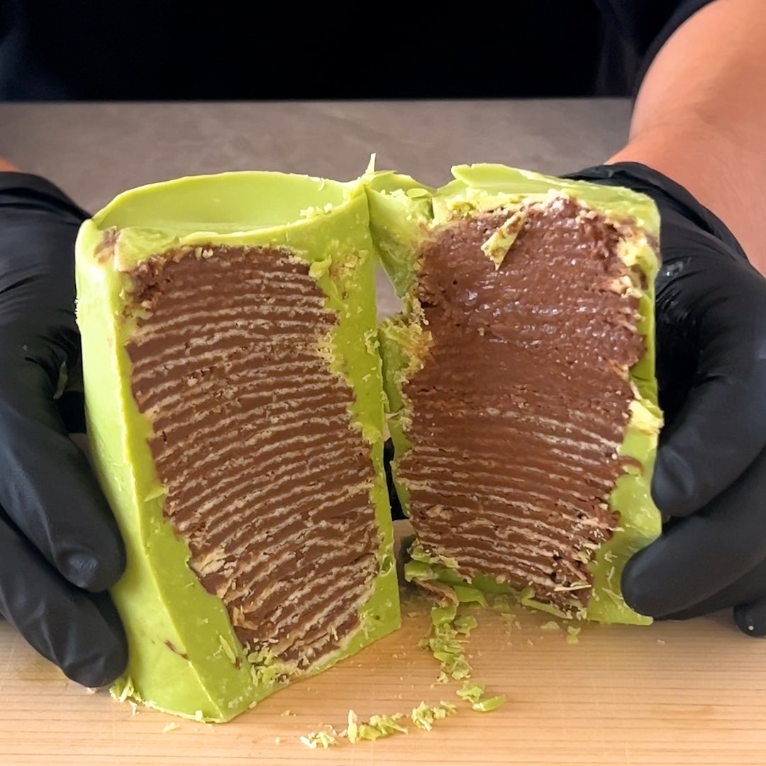 SNSで流行ってるプリングルズのあれ、やってみた】抹茶チョコで作る甘