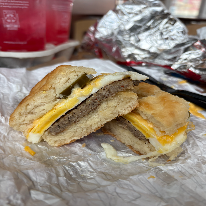 Wendy's Jalapeño Breakfast Biscuit with sausage