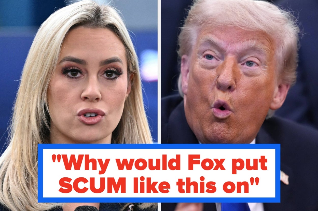 Split image with a woman on the left and a man on the right, text: "Why would Fox put SCUM like this on"