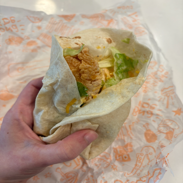 Popeyes blackened ranch chicken wrap