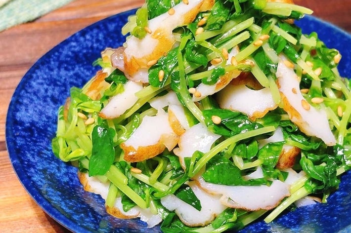 豆苗とちくわの中華和え