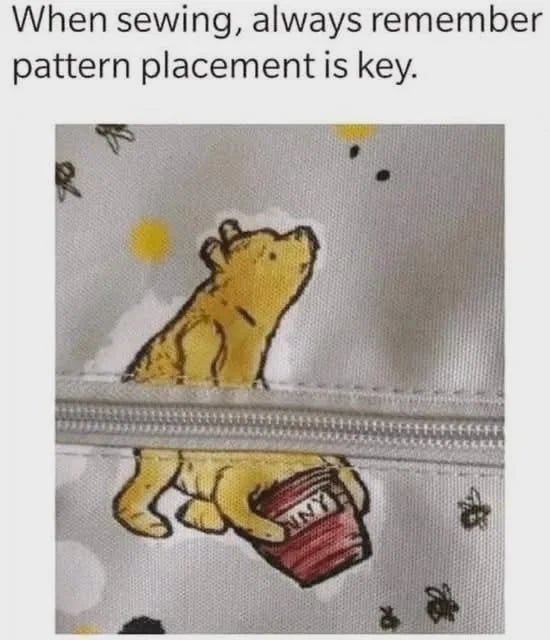 Drawing of a carnivore  holding a jar is chopped  disconnected  by a zipper, humorously emphasizing the value  of signifier   placement successful  sewing