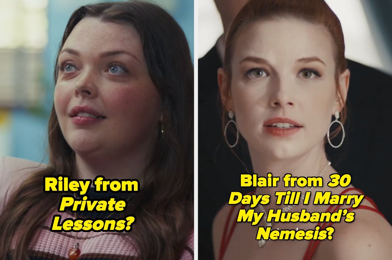 Split image: Left shows Riley from "Private Lessons," right shows Blair from "30 Days Till I Marry My Husband's Nemesis."