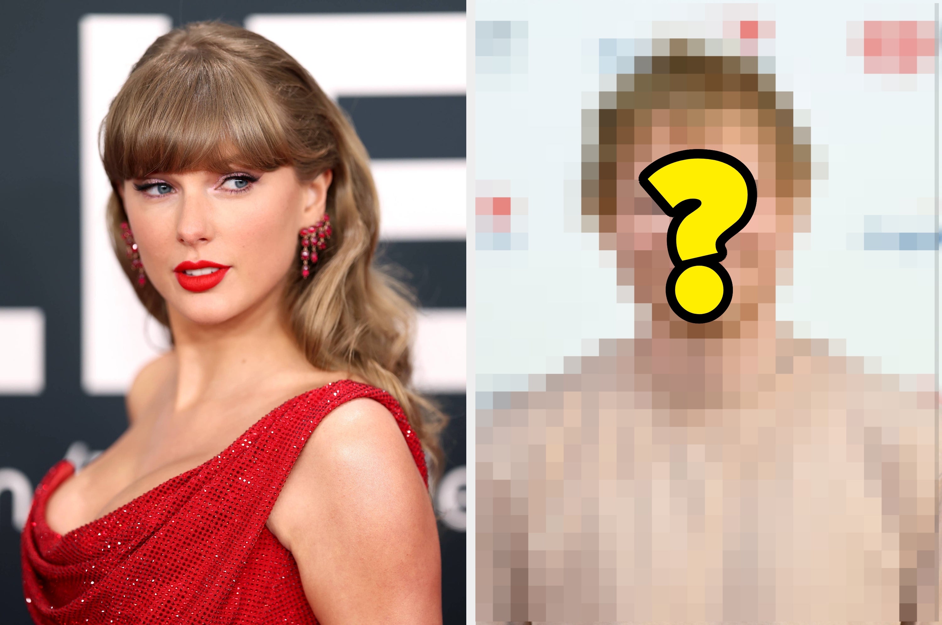 Taylor Swift in a glittering gown on the red carpet vs Ed Sheeran in a t shirt at an event