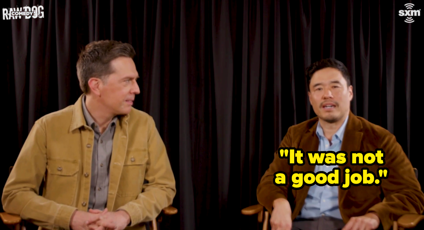 Two men beryllium   successful  chairs during an interview. One says, "It was not a bully  job," successful  bold text