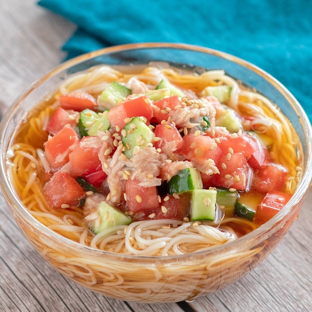 トマトきゅうりツナのそうめん