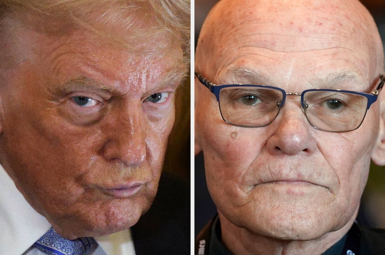 Two older men, one with styled hair and a suit, the other bald with glasses, gazing intently. Image used in a news article