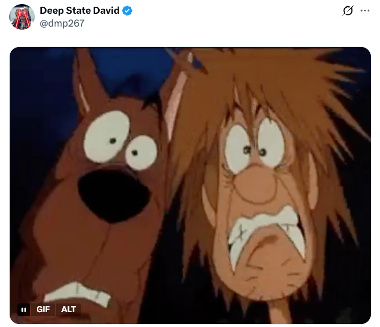 Animated characters appearing shocked with wide eyes and open mouths
