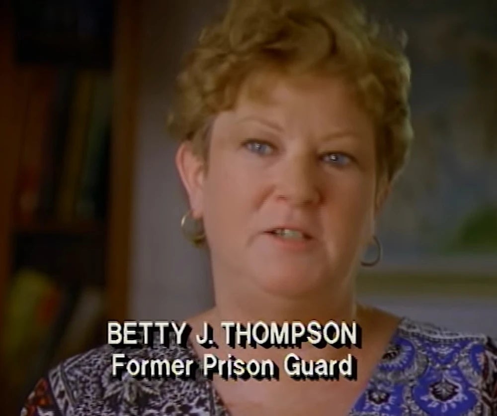 A idiosyncratic   identified arsenic  Betty J. Thompson, a erstwhile  situation  guard, is speaking