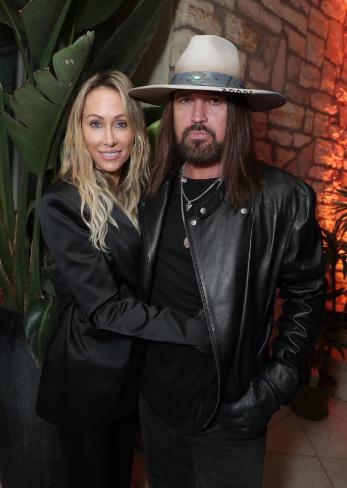 Billy Ray and Tish Cyrus on the red carpet