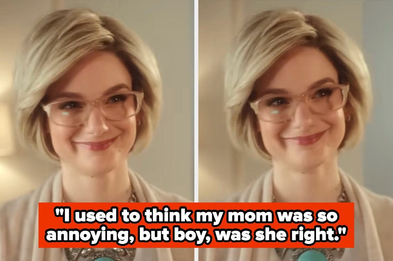 Woman smiling with quote below: "I used to think my mom was so annoying, but boy, was she right."
