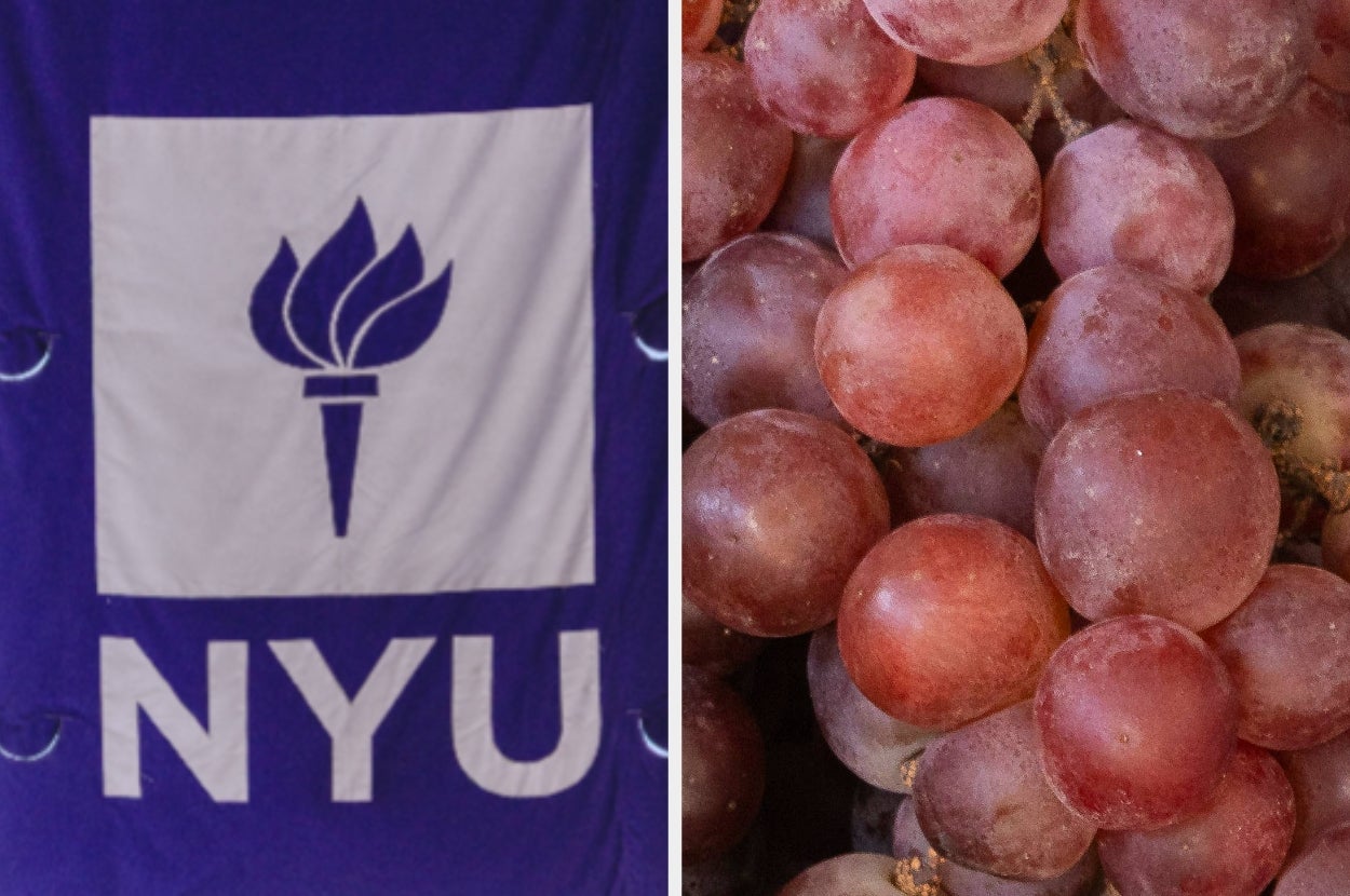 NYU banner with logo beside a cluster of red grapes