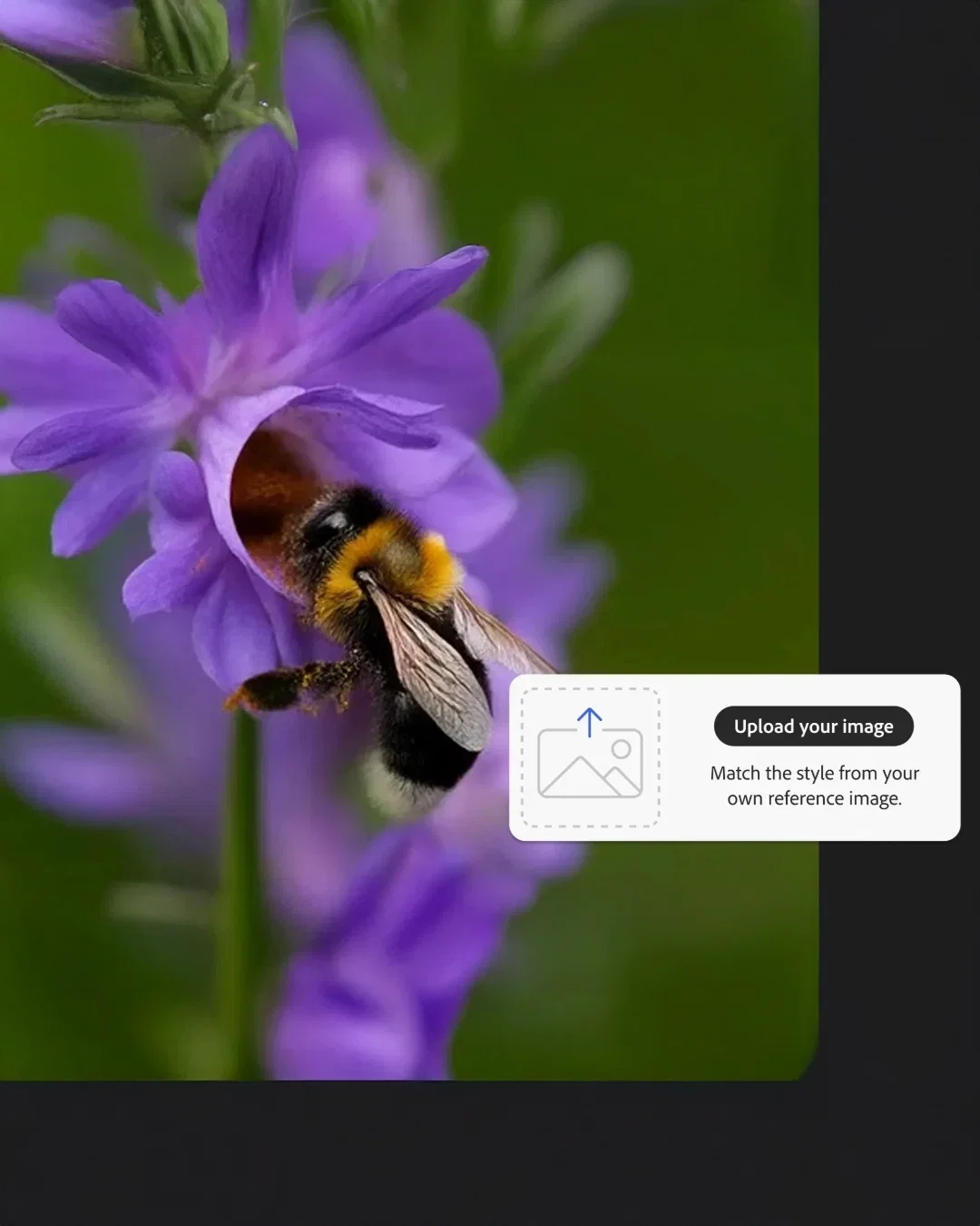 Bee collecting nectar from a purple flower