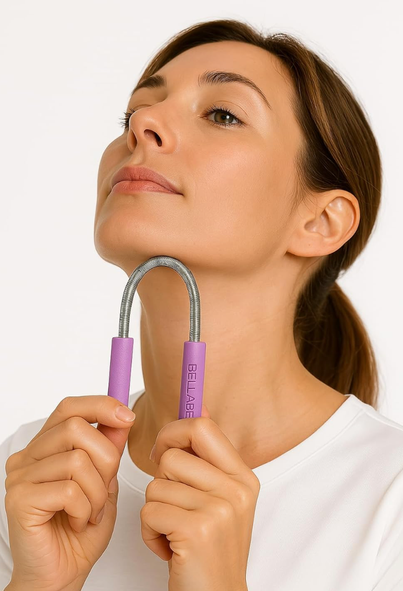 A woman using a facial threader